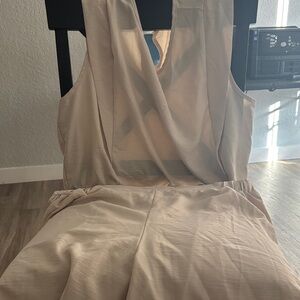 SHEIN Light Beige Sleeveless Jumpsuit